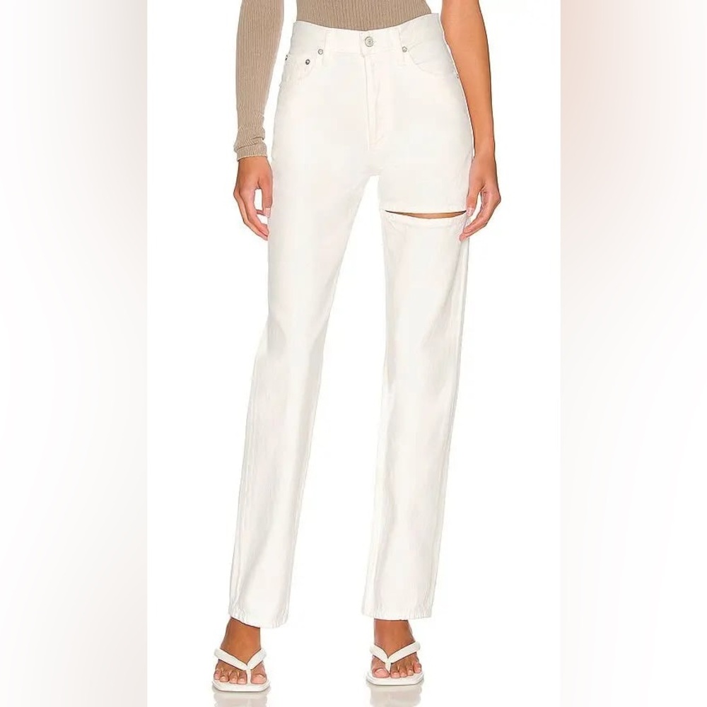 Agolde Women's Straight Leg Jeans in White